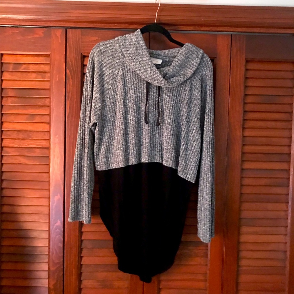 Vince Camuto two toned cowl neck sweater